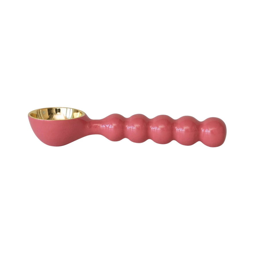 Enameled Aluminum Ice Cream Scoop, Pink & Gold