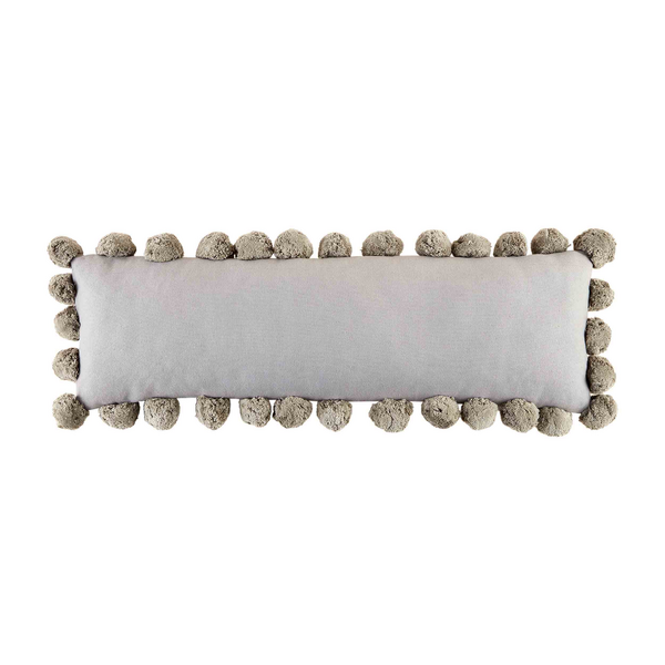 Gray Long Pom Pom Pillow