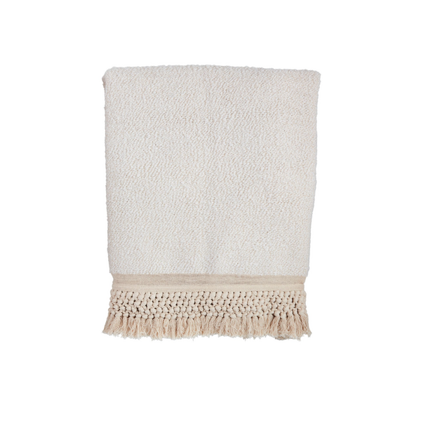 Cream Tassel Throw