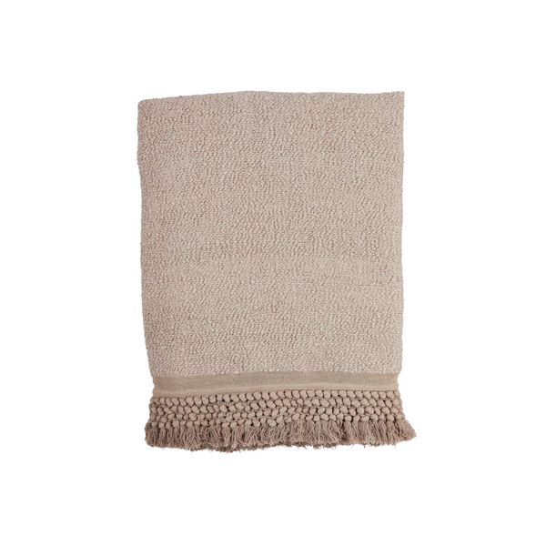 Taupe Tassel Throw