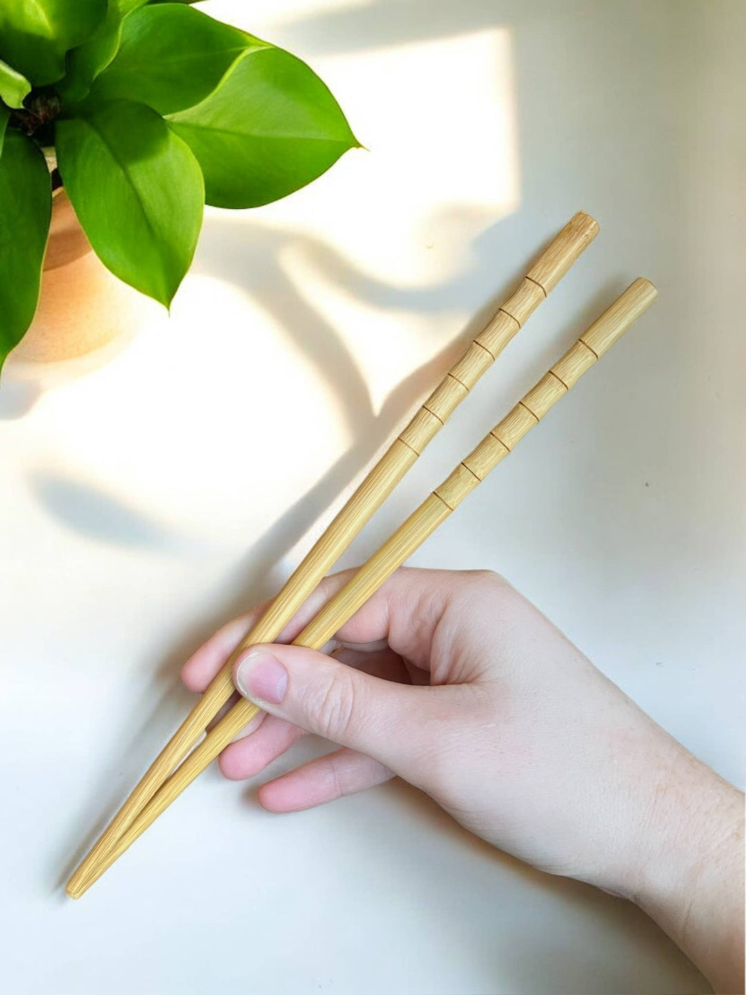 White Bamboo Chopsticks, Set Of 2