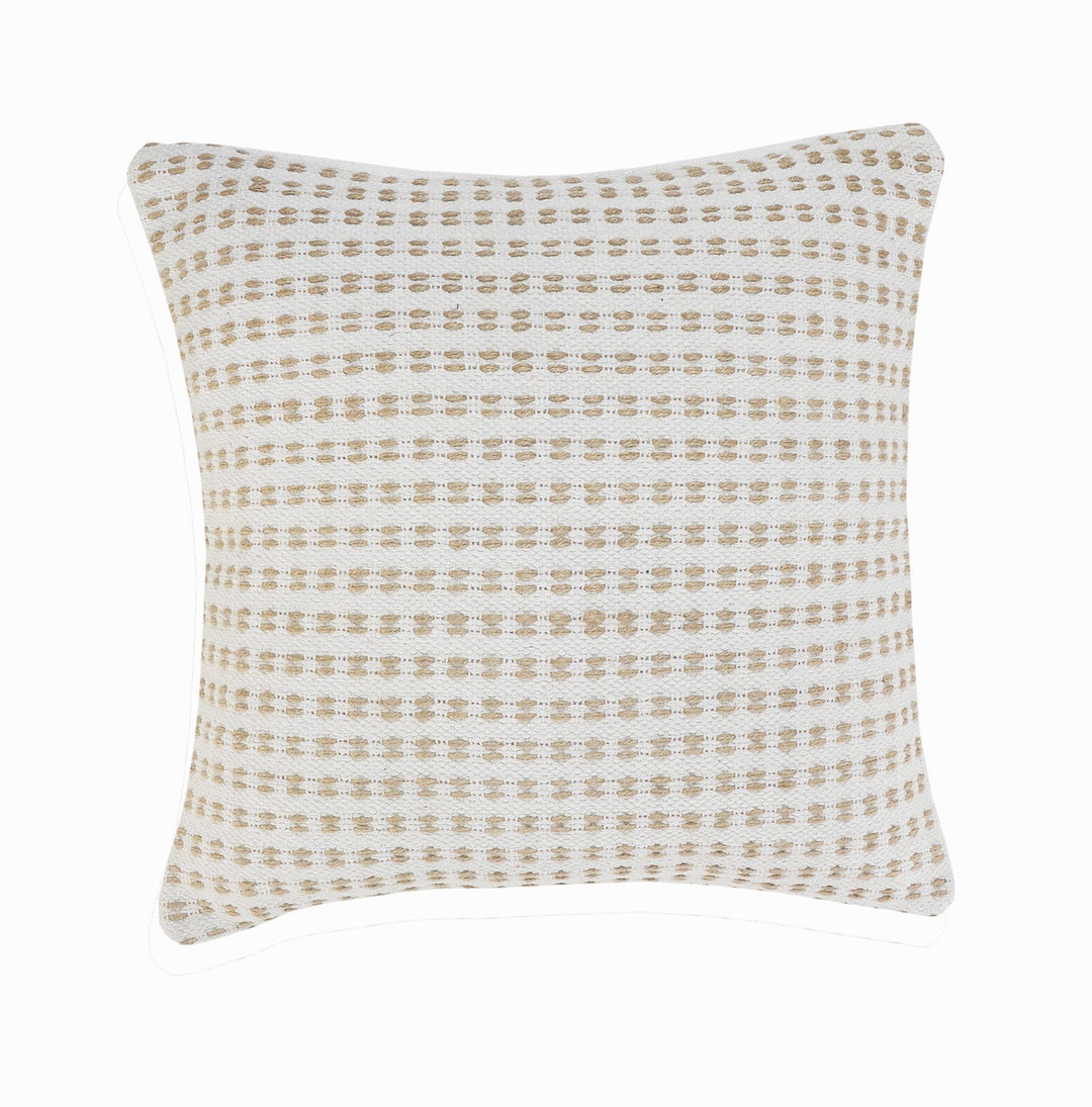 Ivory and Jute Interwoven Pillow, 20" x 20"