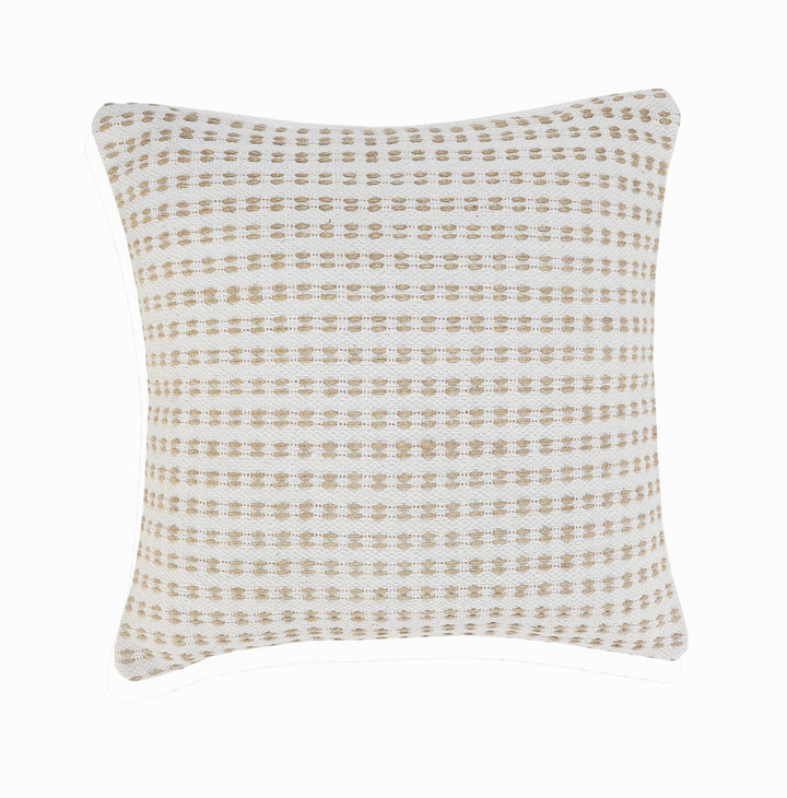 Ivory and Jute Interwoven Pillow, 20" x 20"