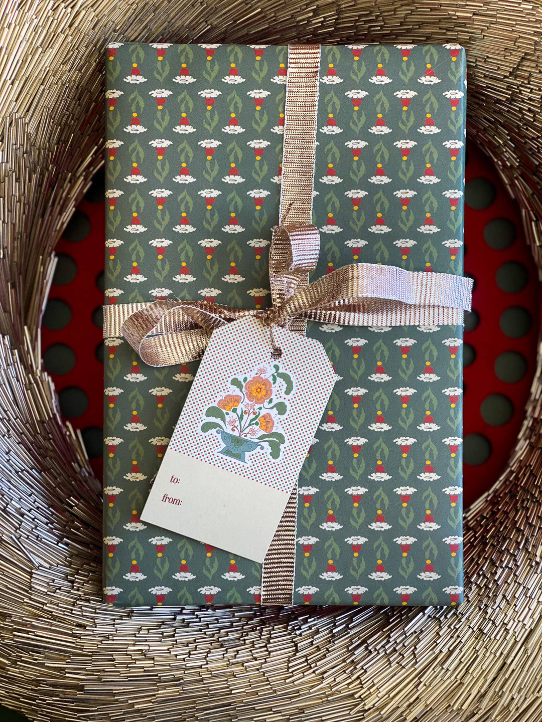 Florentine Bouquet Double Sided Gift Wrap Sheets | Roll Of 3 Sheets