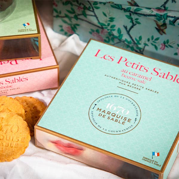 Caramel Chip French Sables Shortbread Cookies, In Gift Box