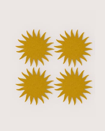 Merino Wool Sunburst Coasters, Set Of 4