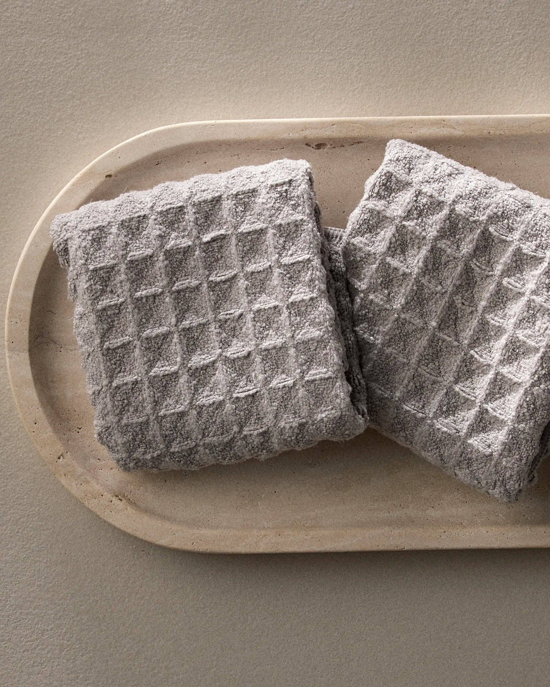 Stone Waffle Washcloths, Set of 3