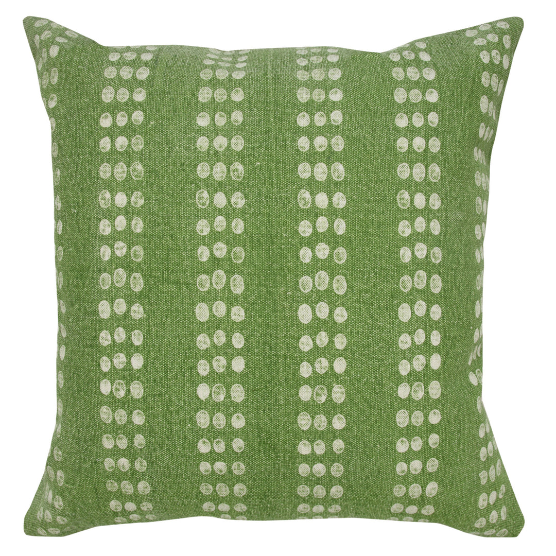 Green Polka Dot Stripe Stonewash Throw Pillow, 20" x 20"