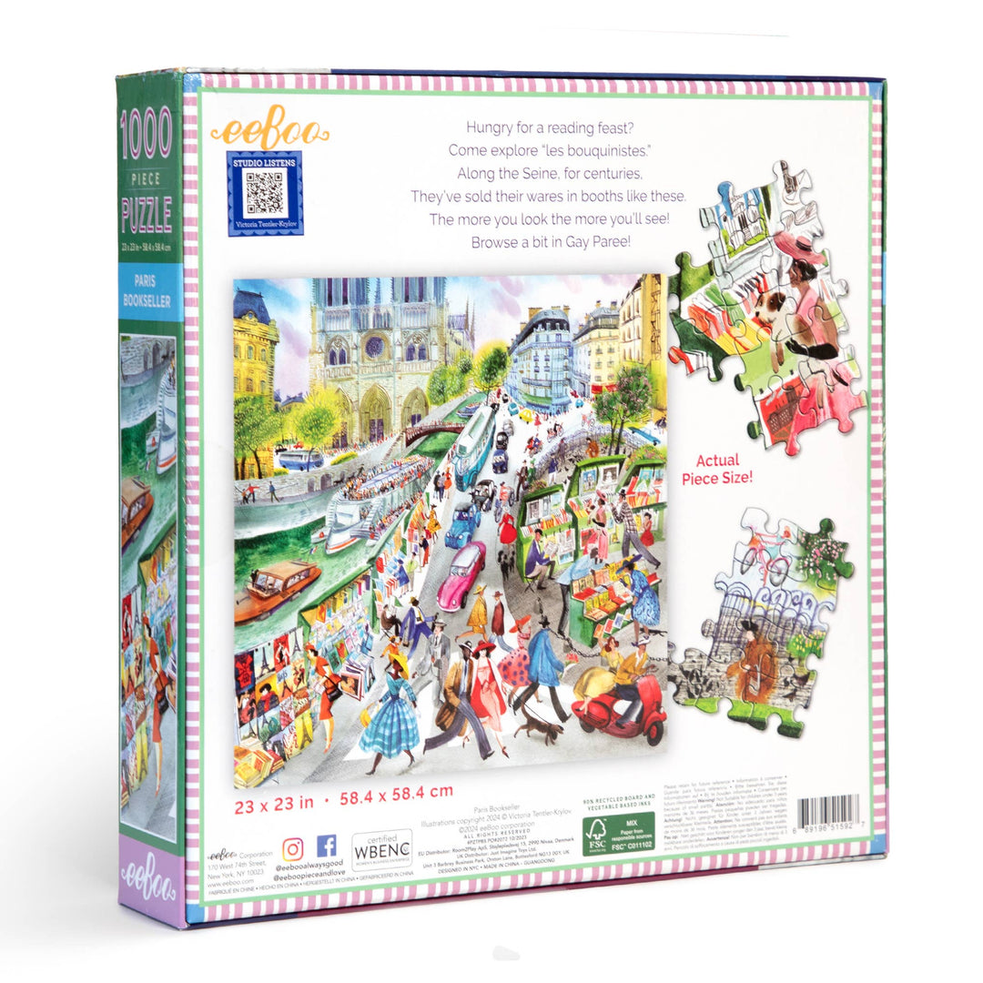 Paris Bookseller Square Puzzle, 1000 Pieces