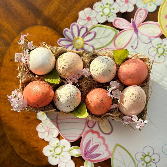 Pink & Gold Easter Eggs, Set Of 8