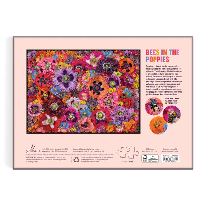 Bees In The Poppies Puzzle, 1000 Piece
