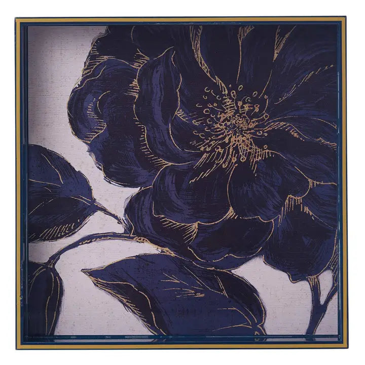 Indigo Garden 15" Square Art Tray