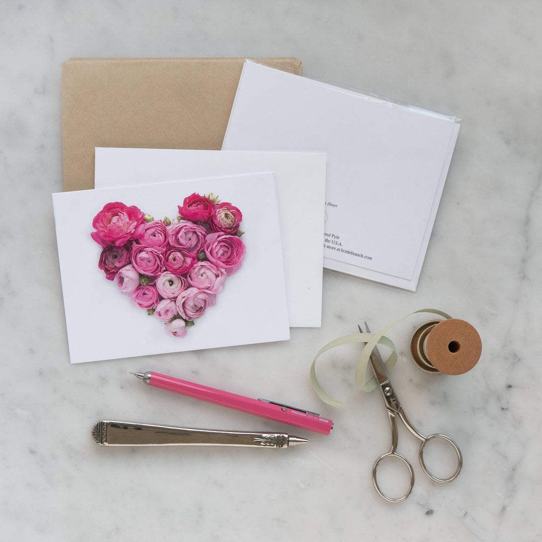 Heart of Ranunculus Flowers Greeting Card