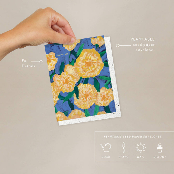 Bursts Of Marigolds - Thank You Card