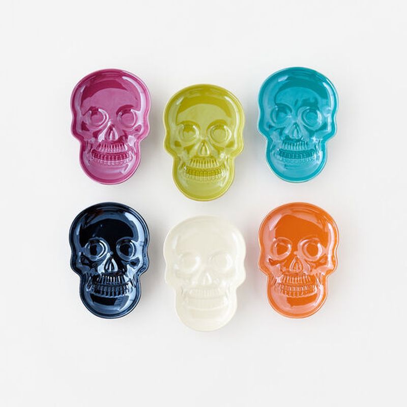 Skull Plate, 6 Asst, Ceramic, 7"