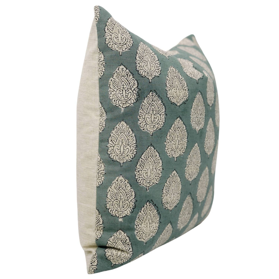 Betal Leaf Block Print Pillow, 20" x 20"