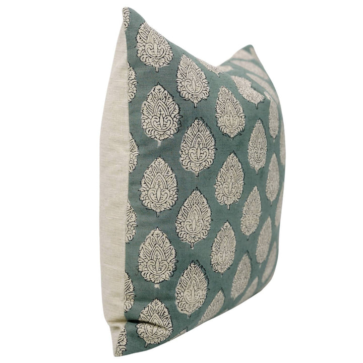 Betal Leaf Block Print Pillow, 20" x 20"