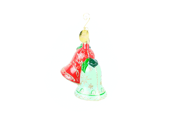 Christmas Bells Glass Ornament