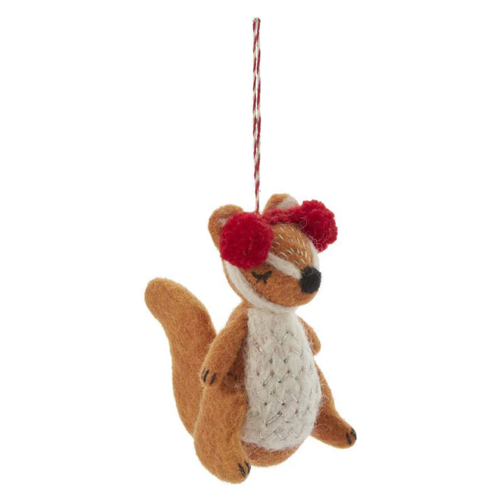 Pom Pom Squirrel Ornament
