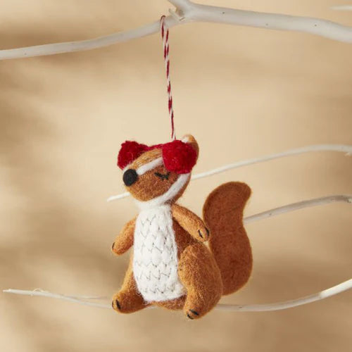 Pom Pom Squirrel Ornament