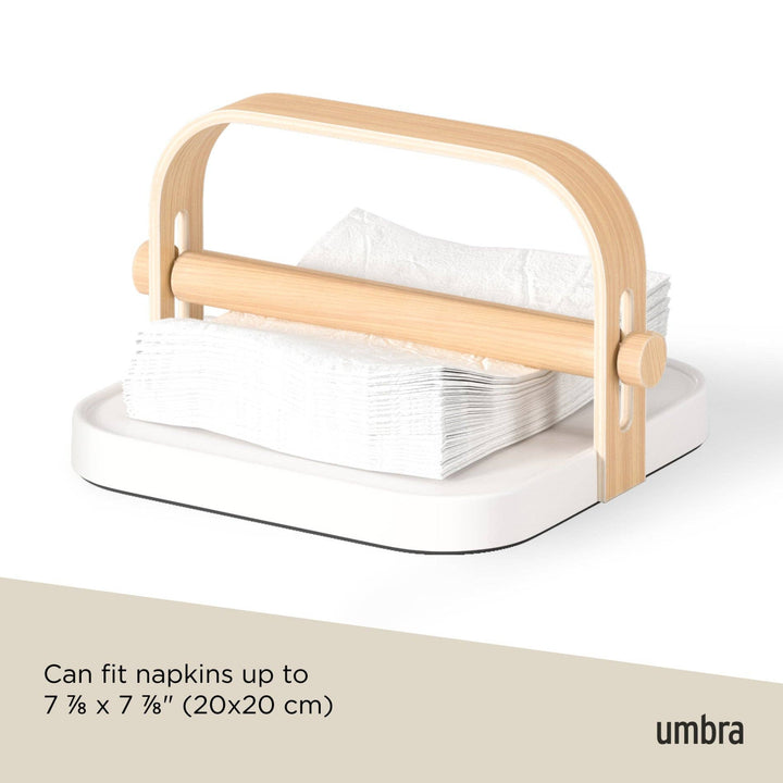 White & Natural Bellwood Napkin Holder