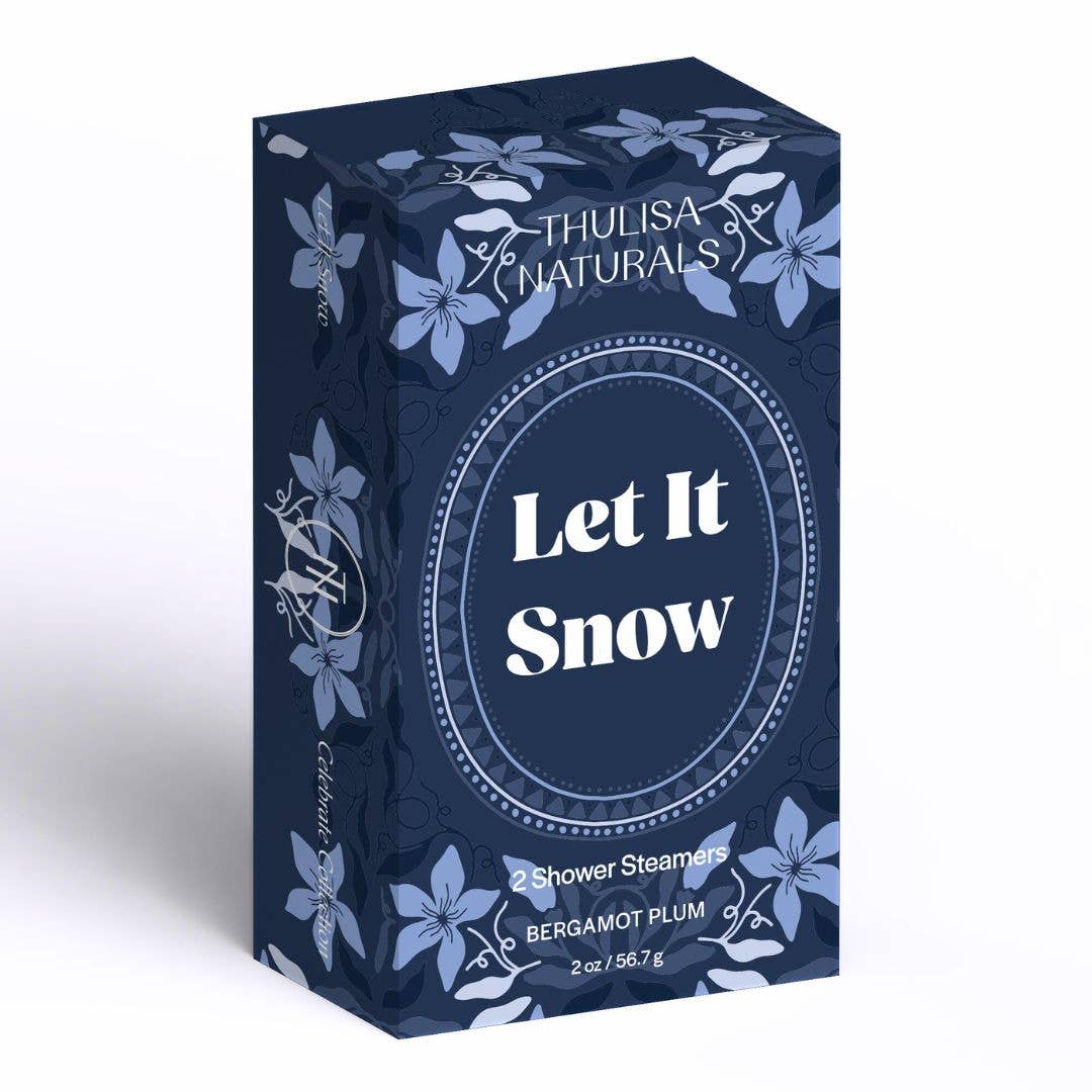 Let It Snow Bergamot Plum Shower Steamers, Set Of 2