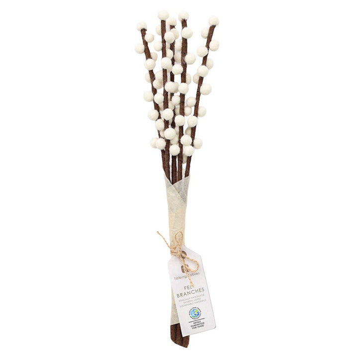 Twilight White Felt Branches, Pack Of 5
