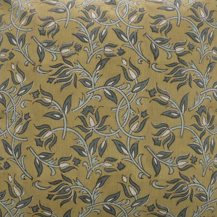 Natural Block Print Linen Blend Pillow, 20" x 20"