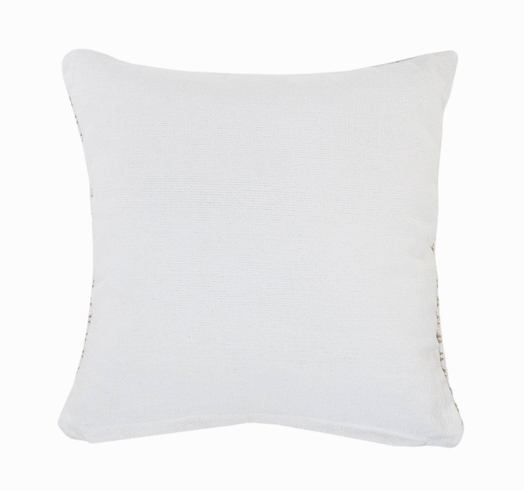 Ivory and Jute Interwoven Pillow, 20" x 20"