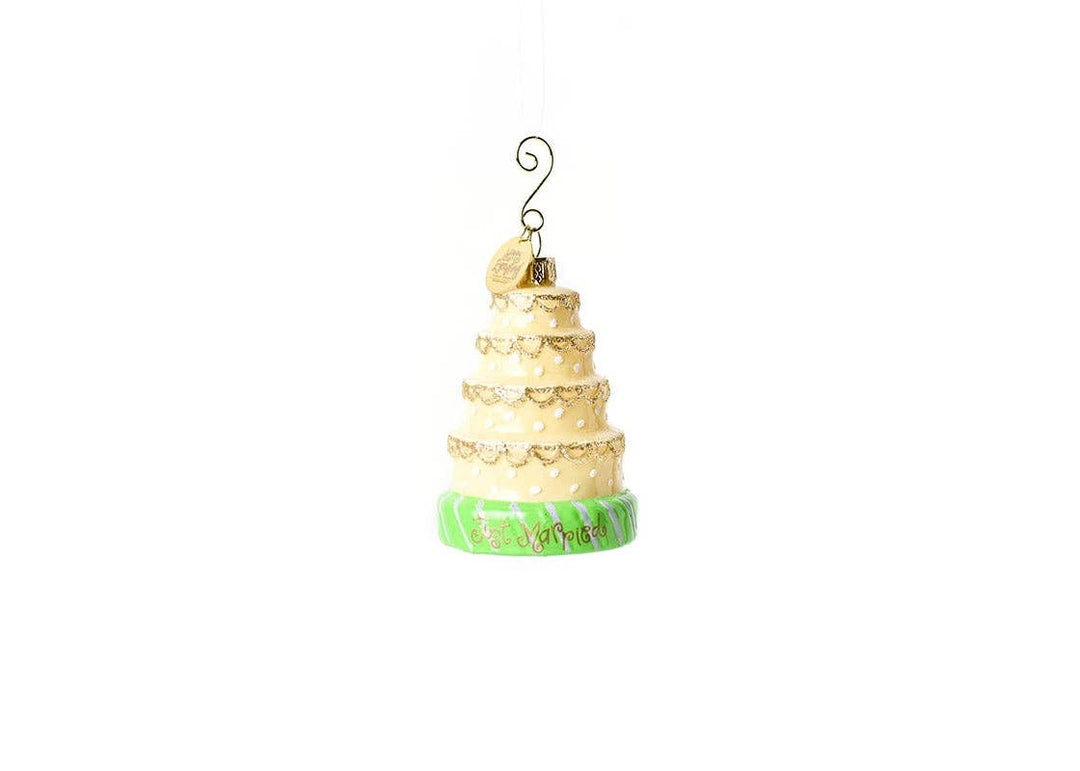 Wedding Cake Hand-Painted Glass Ornament