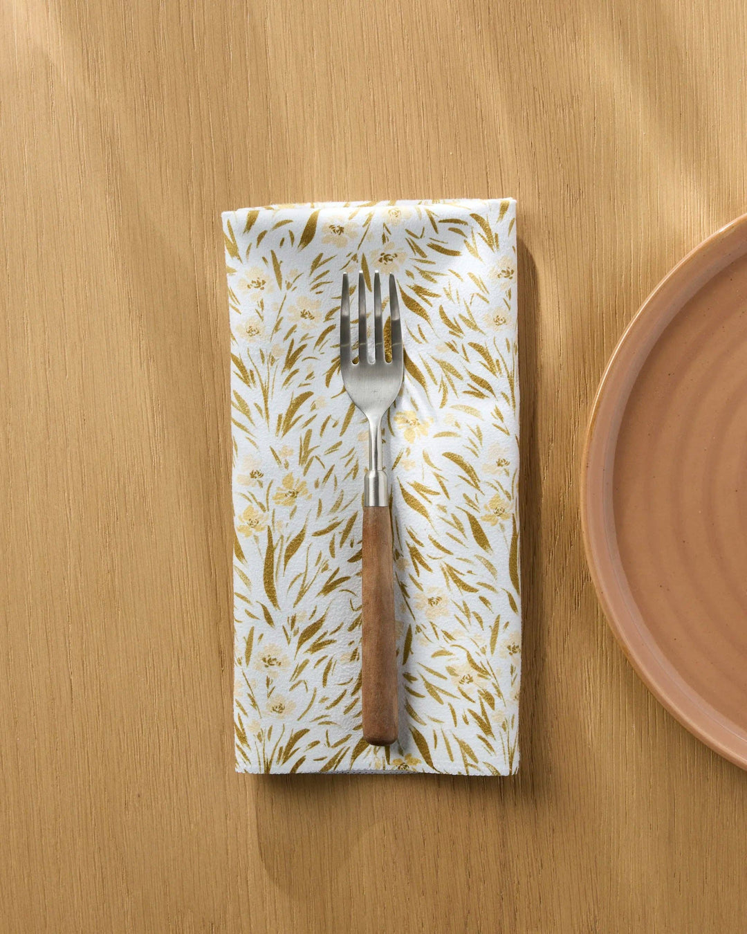 Yellow Floral Dinner Napkin Set