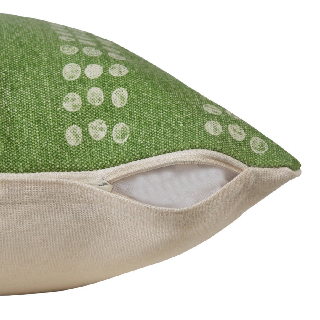 Green Polka Dot Stripe Stonewash Throw Pillow, 20" x 20"