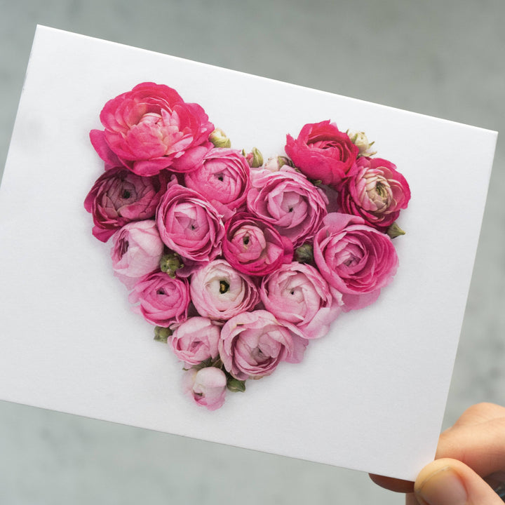 Heart of Ranunculus Flowers Greeting Card