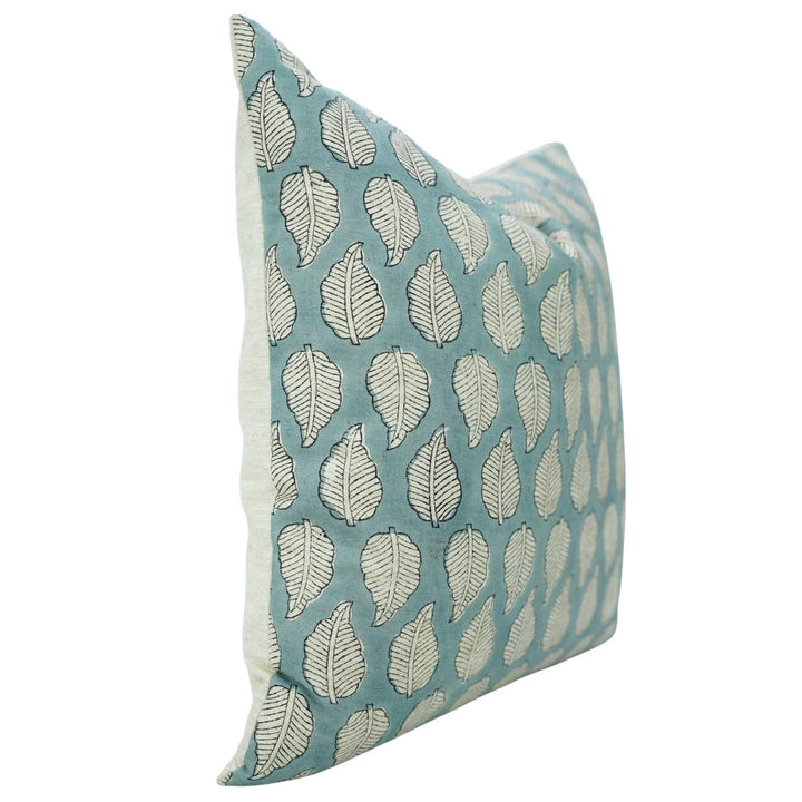 Floral Block Design Linen Blend Pillow, 20" x 20"