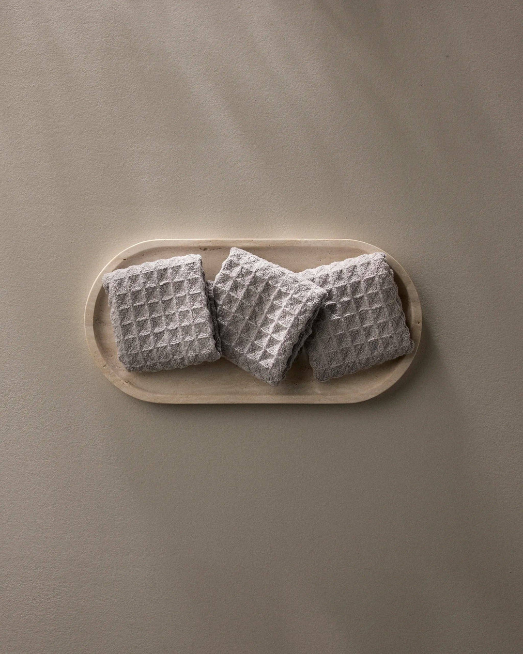 Stone Waffle Washcloths, Set of 3