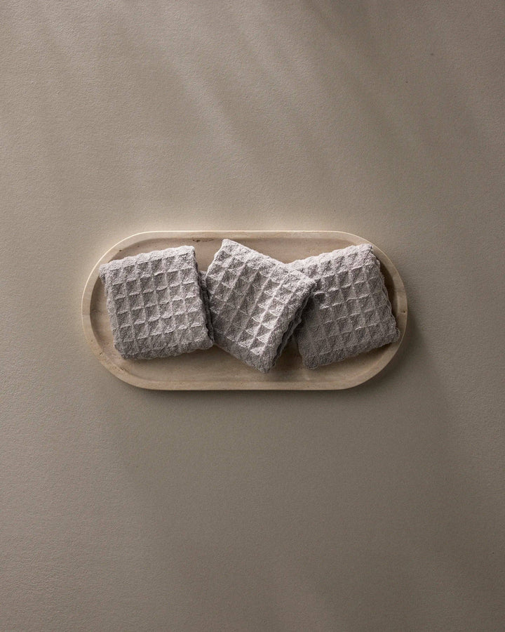 Stone Waffle Washcloths, Set of 3