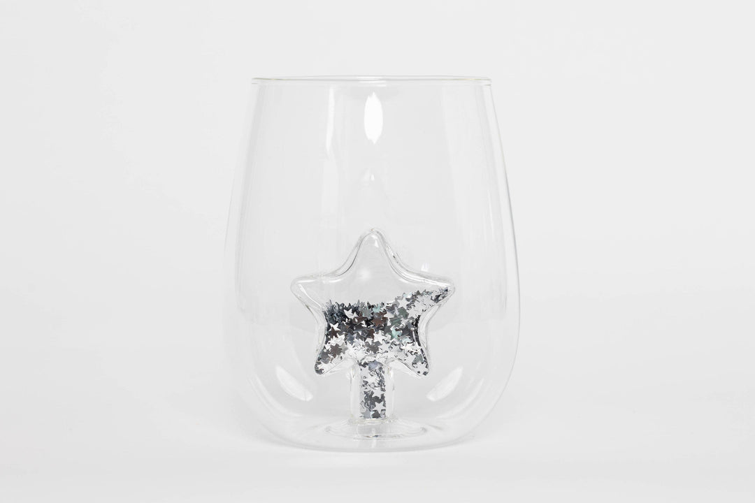 Jeanne Fitz Glitter Star Stemless Wine Glass