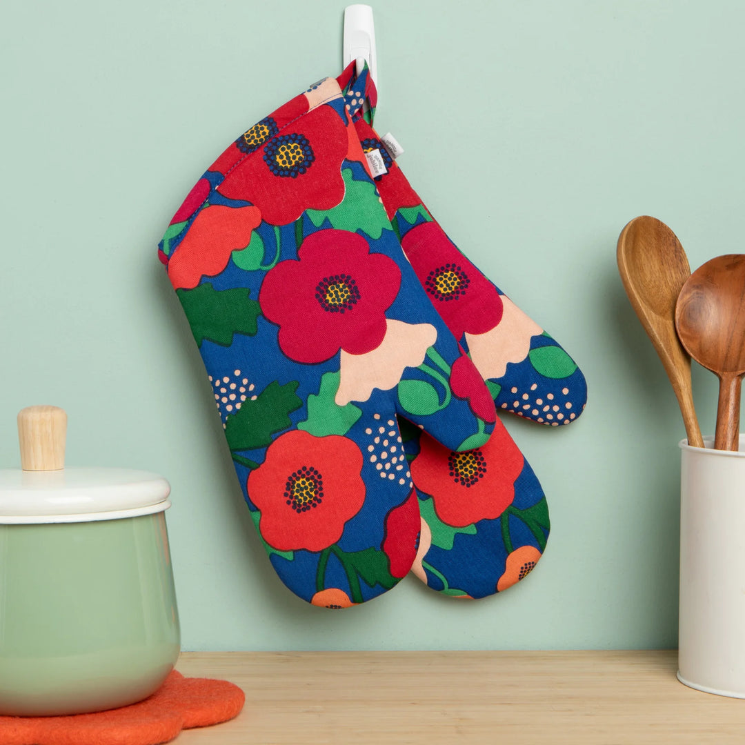 Poppy Oven Mitts, Set Of 2