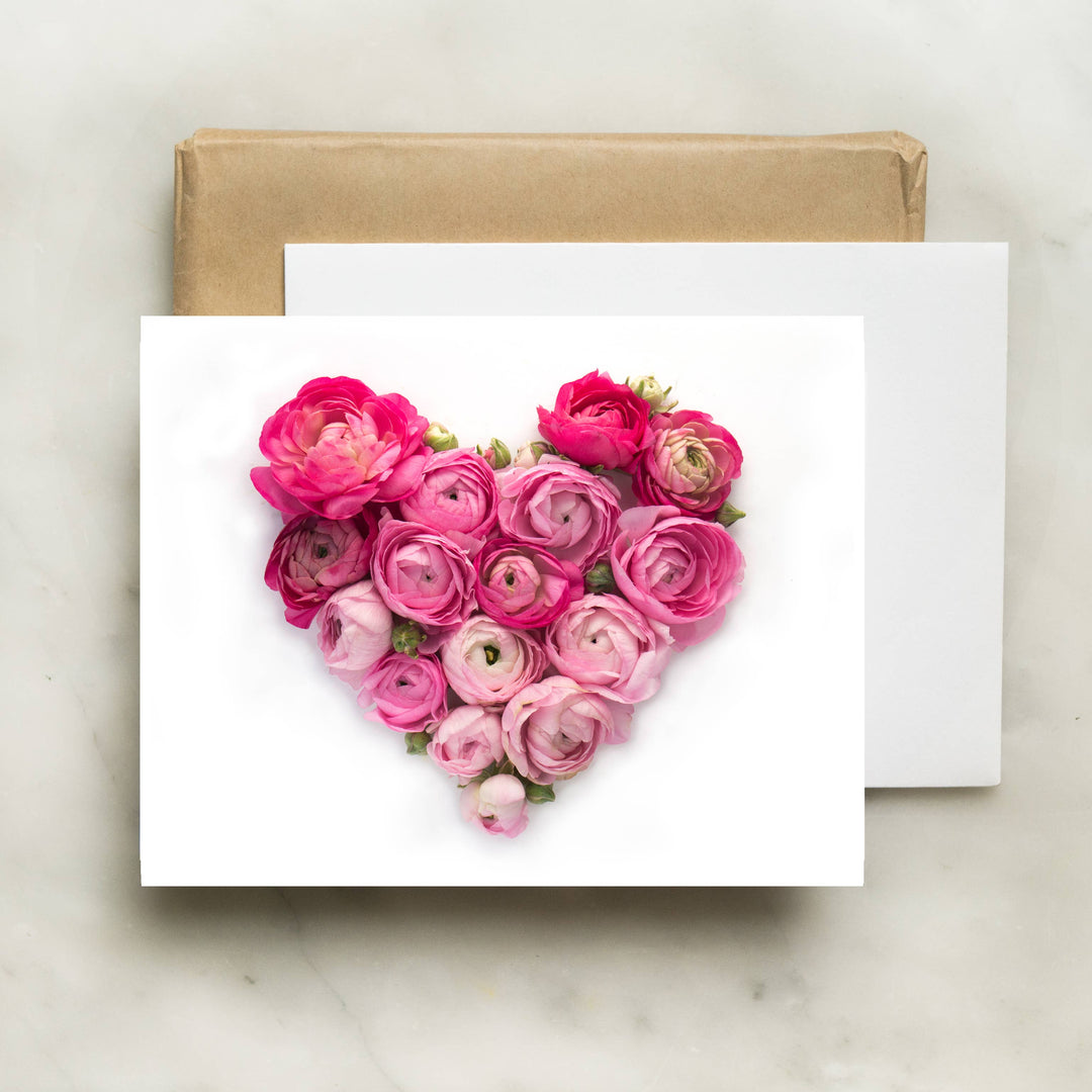 Heart of Ranunculus Flowers Greeting Card