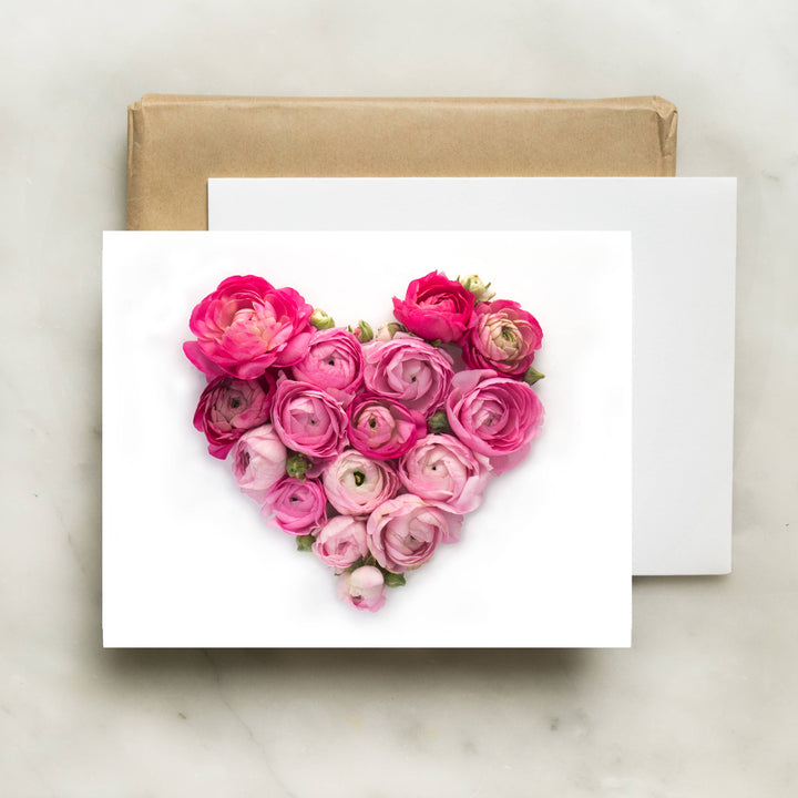 Heart of Ranunculus Flowers Greeting Card