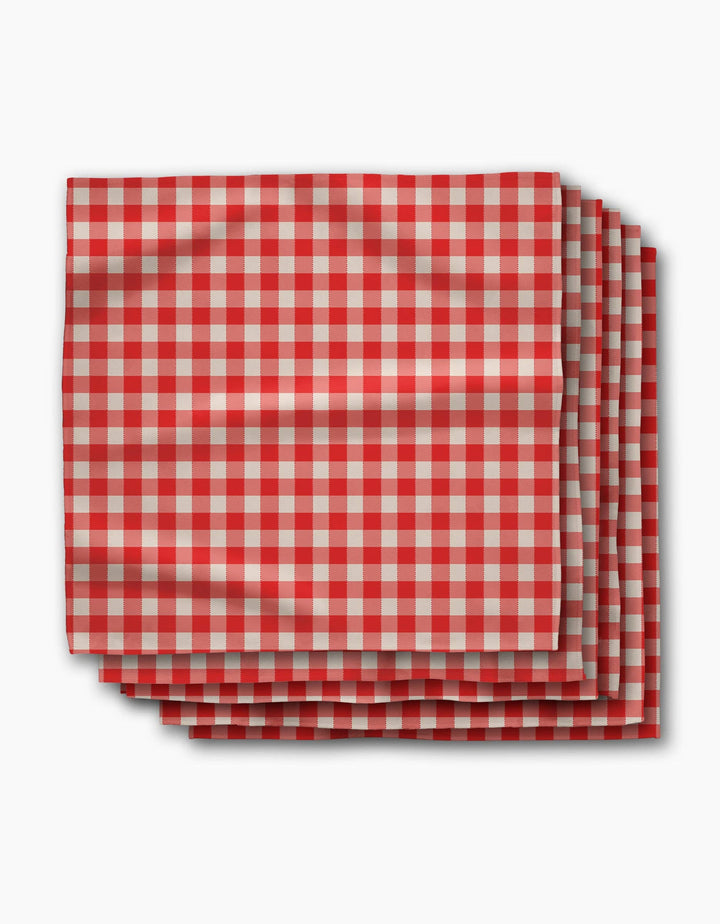 Ripe Tomato Gingham Dinner Napkins, Set Of 6