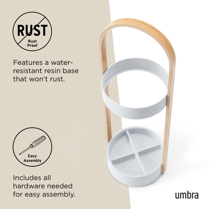 White & Natural Bellwood Umbrella Stand