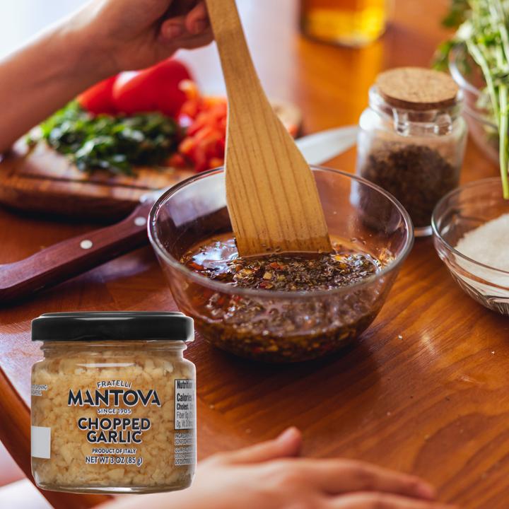 Mantova Chopped Garlic, 3 Oz.