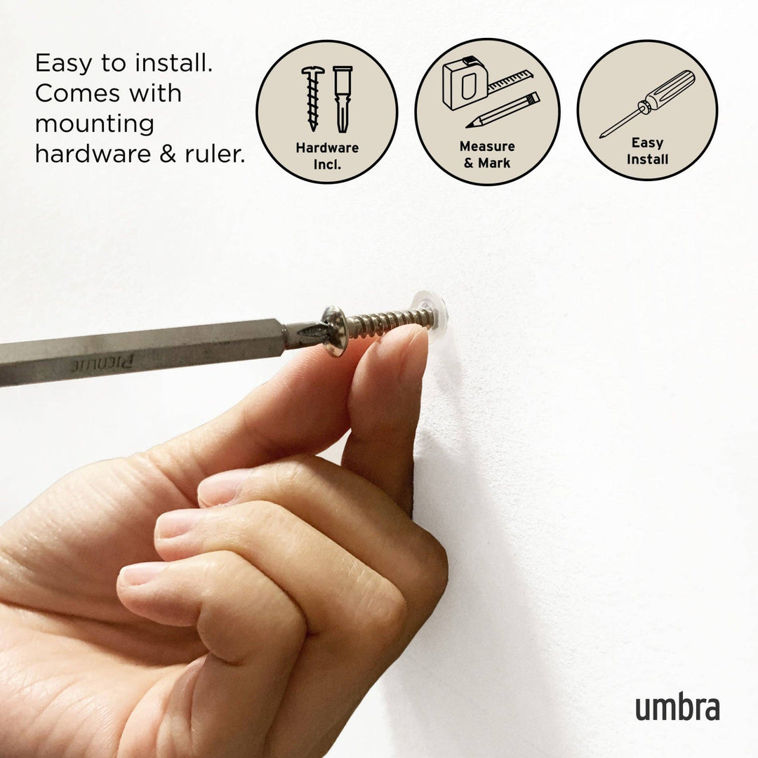 Natural & Nickel Flip 8 Wall Hook