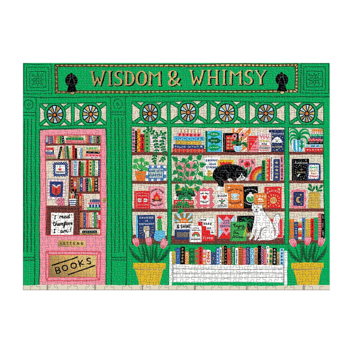 Wisdom & Whimsy Bookshop Foil Puzzle, 1000 Piece