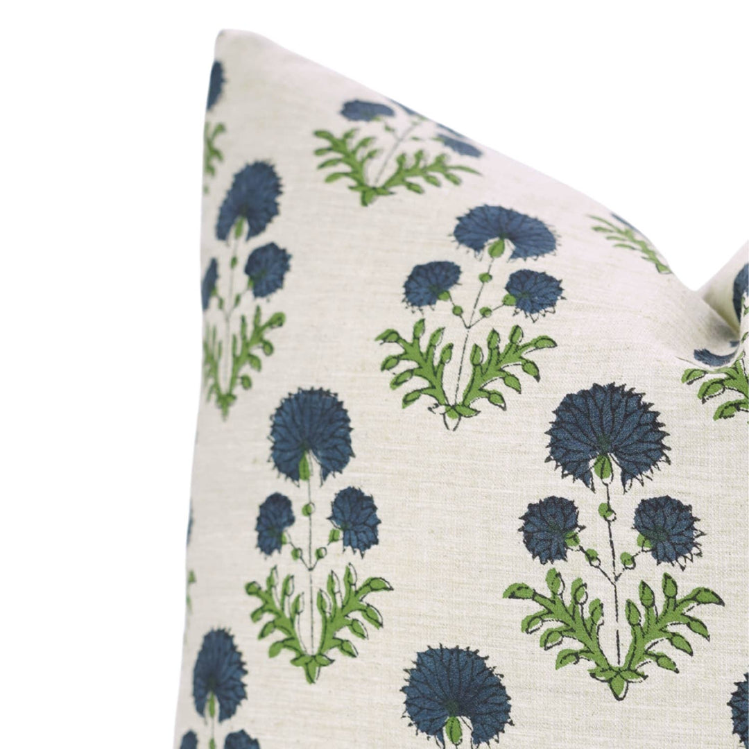 Crafted Block Print Design Linen Blend Pillow, 20" x 20"