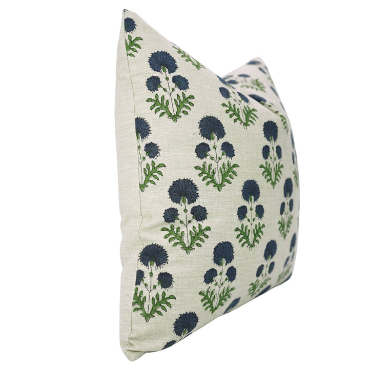 Crafted Block Print Design Linen Blend Pillow, 20" x 20"