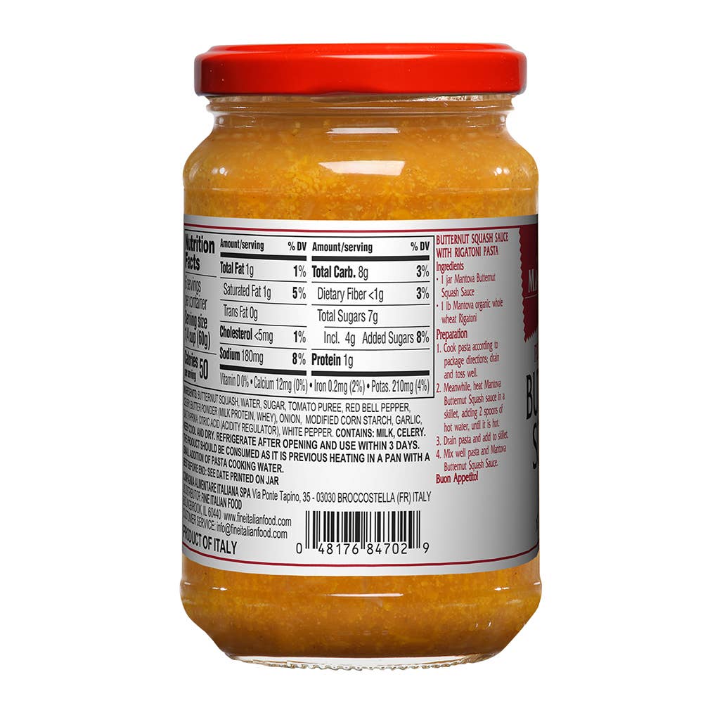 Mantova Butternut Squash Sauce, 12 Oz.