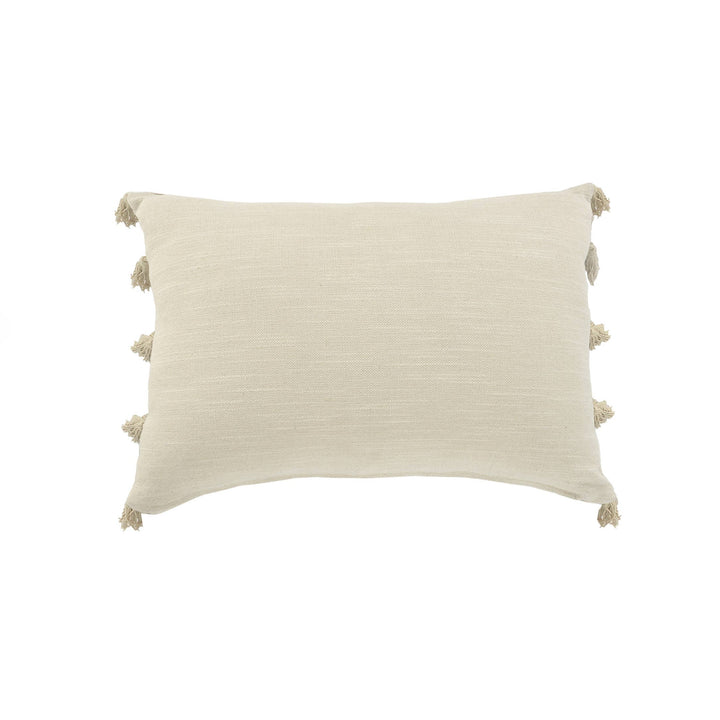 Gray/Ivory Medallion and Bordered Throw Pillow, 14" x 20"