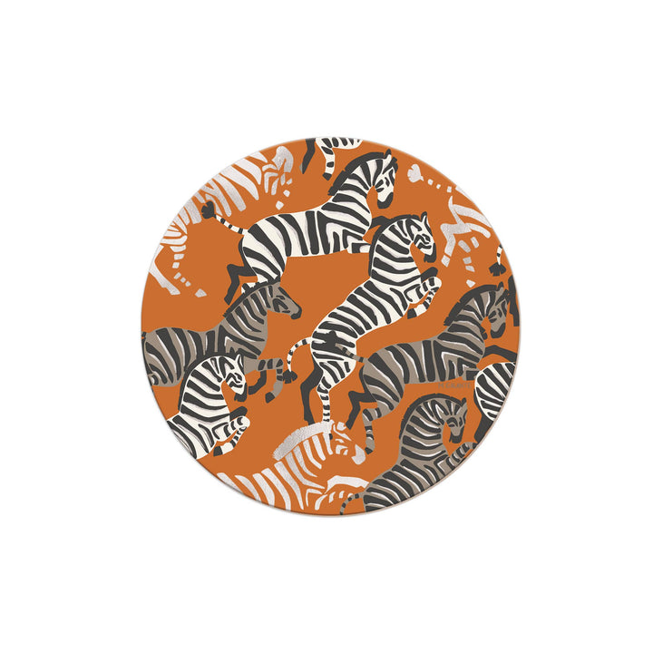 Zebra Race Coasters, Set Of 4
